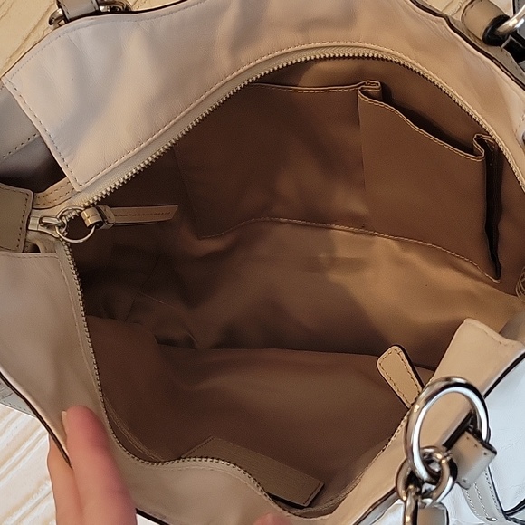 Coach Alexandra F20812 Ivory /Cream Leather Chain Handbag Shoulder Bag - Picture 3 of 6